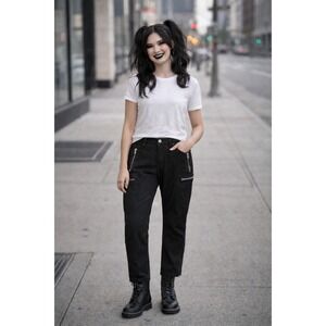 Dickies Black Cargo Pants Utility Zip Pockets Women‎ Size 5